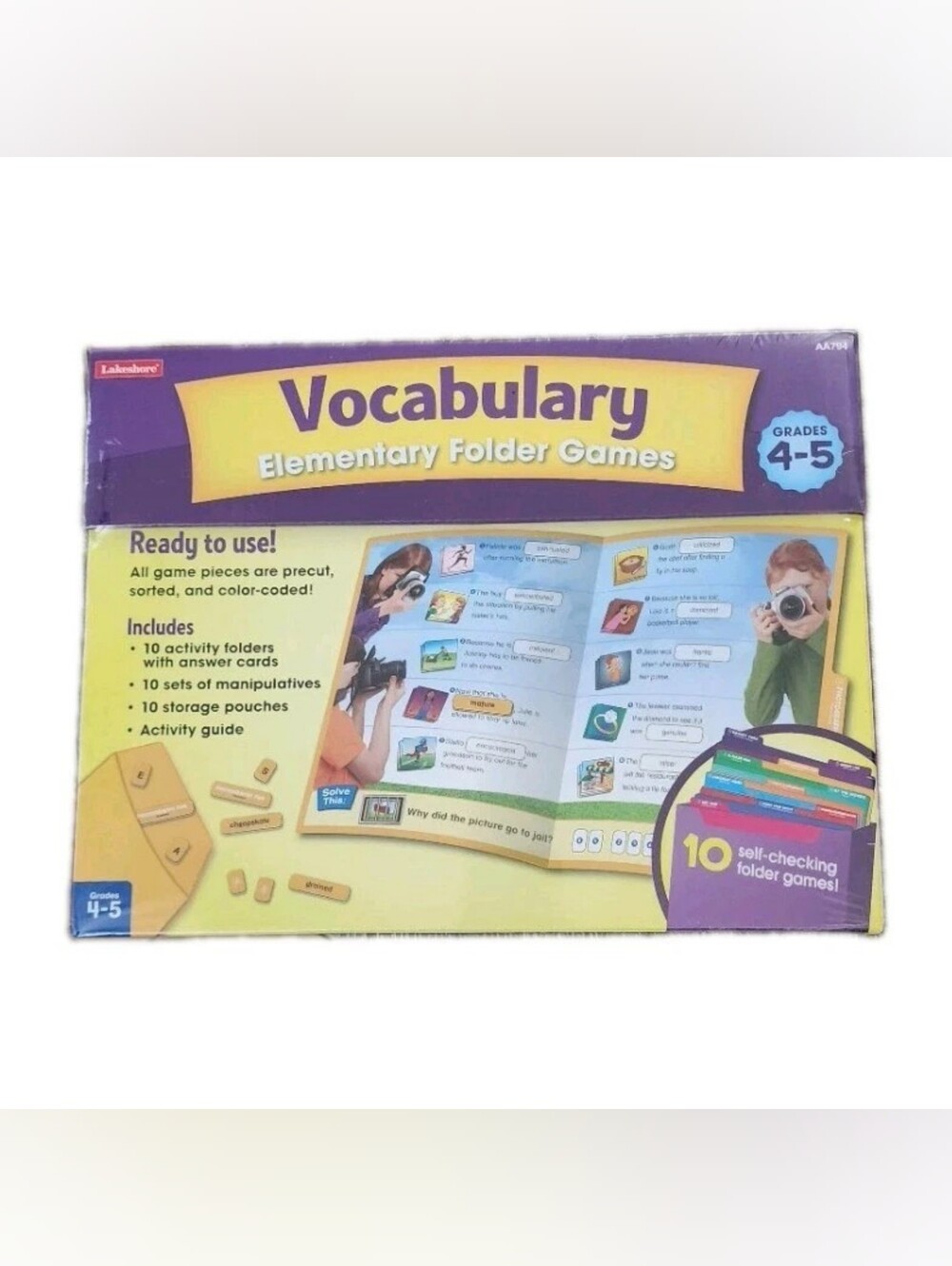 Lakeshore VOCABULARY Elementary Folder Games for Grades 4-5 NEW SEALED